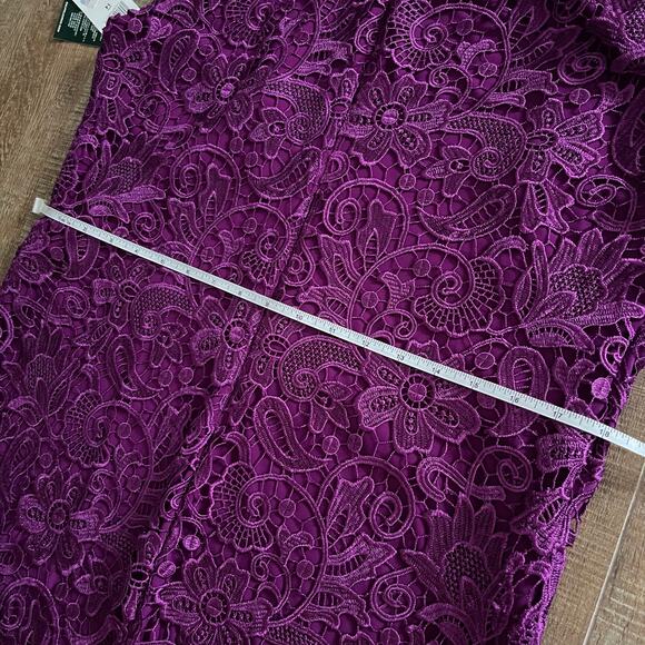 NWT Lauren Ralph Lauren Formal Sheath Lace Scalloped Hem Women's Dress Size 14 - Picture 10 of 12